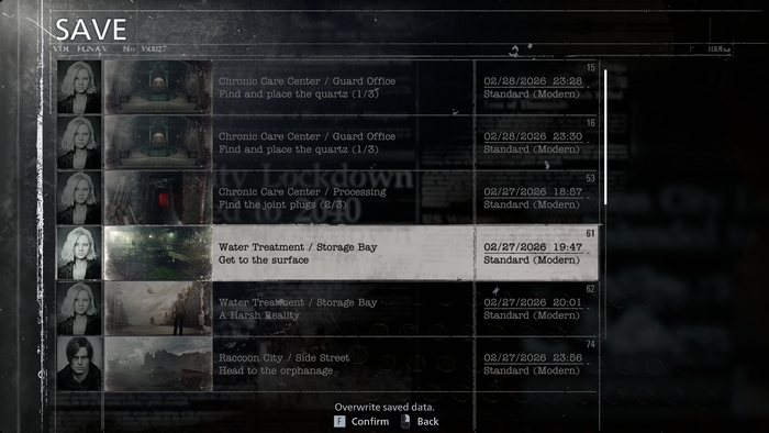 Save menu