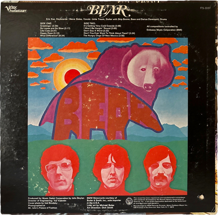 The art on the back cover is by Michael Soles.