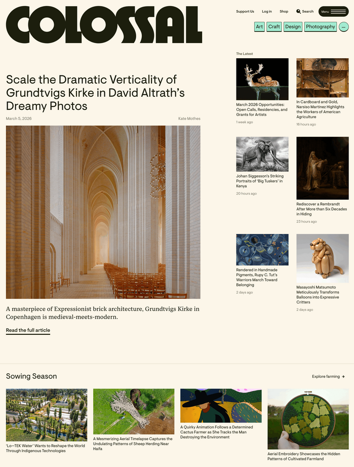 Homepage detail (top)
