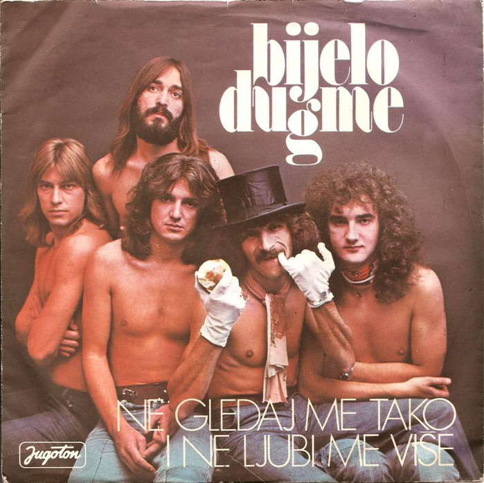 &ldquo;Ne Gledaj Me Tako I Ne Ljubi Me Vi&scaron;e&rdquo; single, Jugoton, December 1975, with the title set in caps from  Light