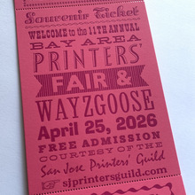 2026 Bay Area Printers’ Fair &amp; Wayzgoose Souvenir Ticket