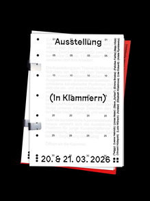 <cite>Ausstellung (In Klammern)</cite> catalog and poster