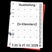 <cite>Ausstellung (In Klammern)</cite> catalog and poster