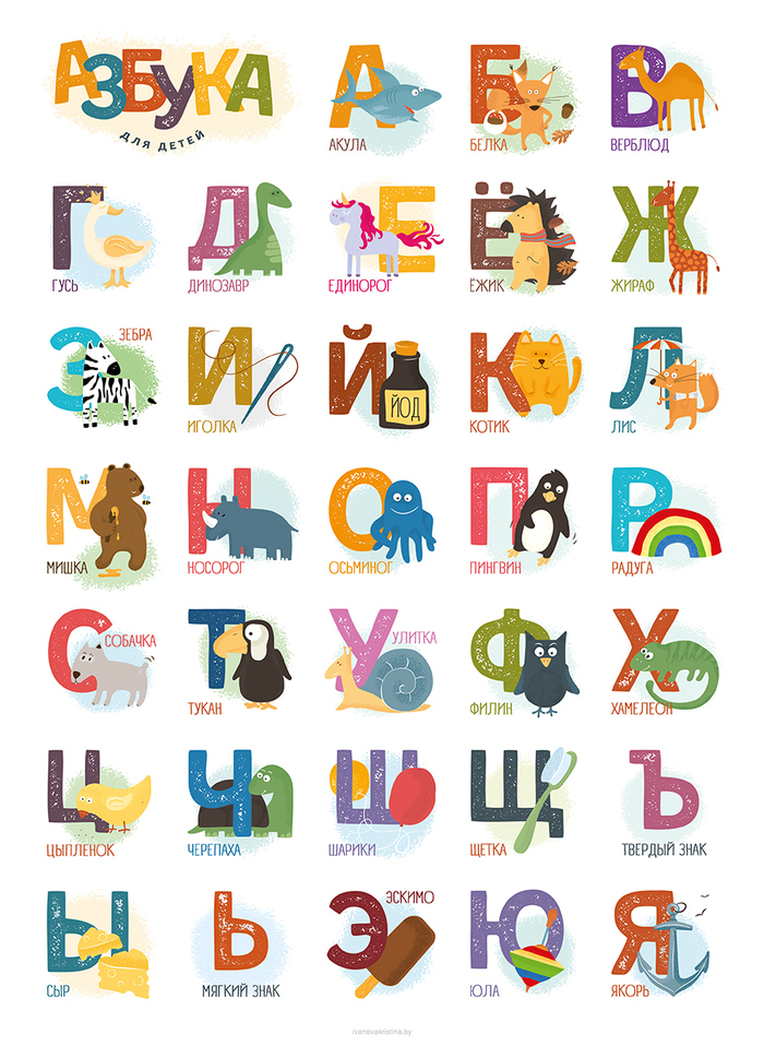 Azbuka – poster with Cyrillic alphabet 1