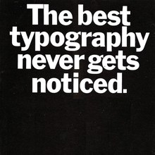SH&L ad: “The best typography never gets noticed.”