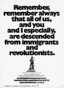 “Immigrants and revolutionists” ad by Typographic House