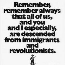 “Immigrants and revolutionists” ad by Typographic House