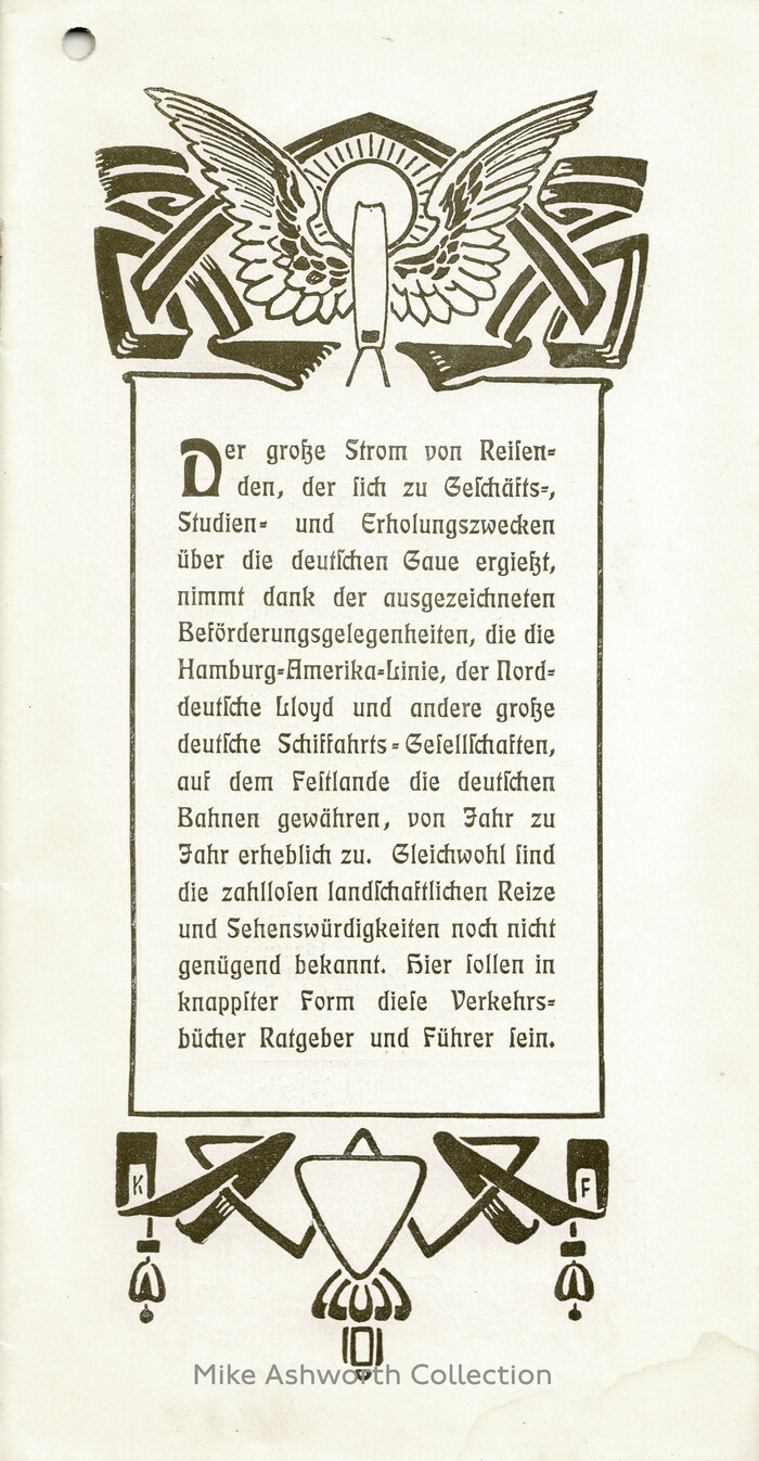 The title page to Vol. 6 is set in the most popular of the so-called Neudeutsch typefaces: it&rsquo;s &rsquo;s  (1900).