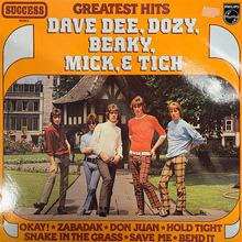 <span><span>Dave Dee, Dozy, Beaky, Mick &amp; Tich – <cite>Greatest Hits</cite> album art</span></span>