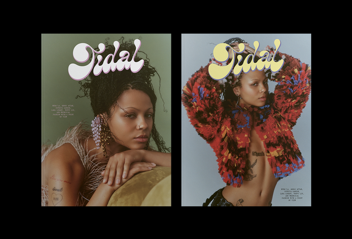 Double cover featuring Myha’la shot by Takahiro Ogawa. The Tidal logo is by Doug Hayes.