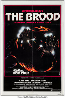 <cite>The Brood</cite> title card and movie posters