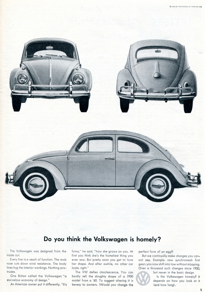 “Do you think the Volkswagen is homely?” Sports Car Illustrated, Nov 1960