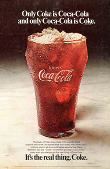 “It’s the real thing.” Coca-Cola ad (1969 debut?)