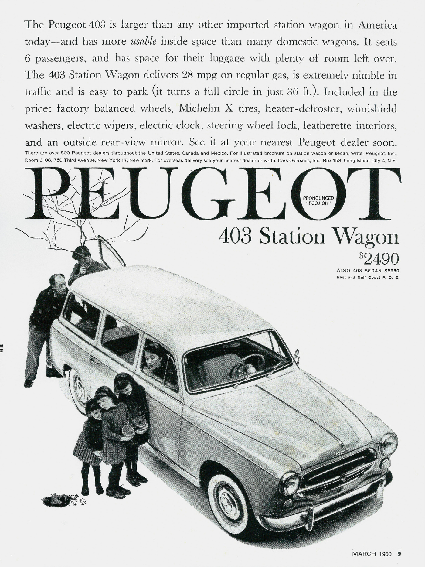 Peugeot Of America Ads 195861 Fonts In Use