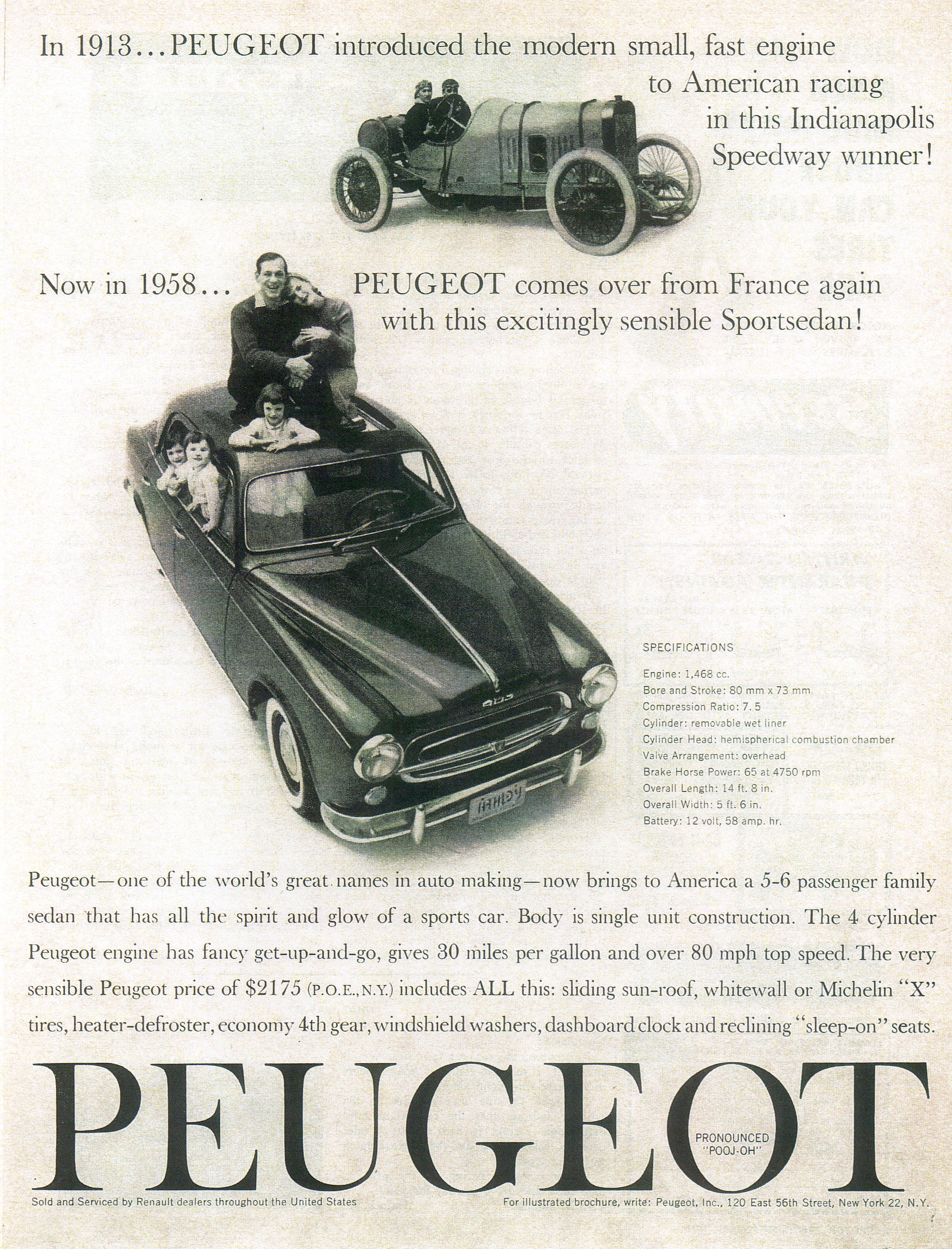 Peugeot Of America Ads 1958 61 Fonts In Use