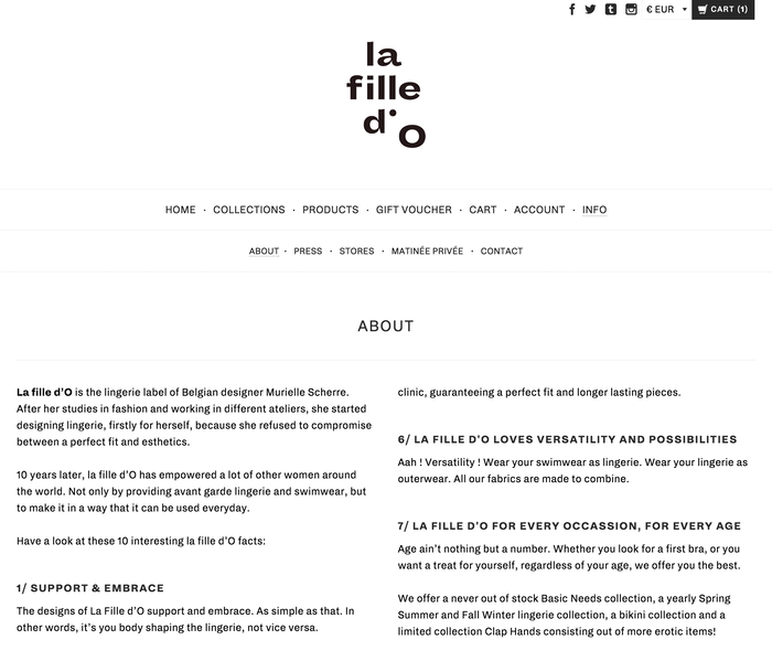 La Fille d’O identity and website (2015) 5
