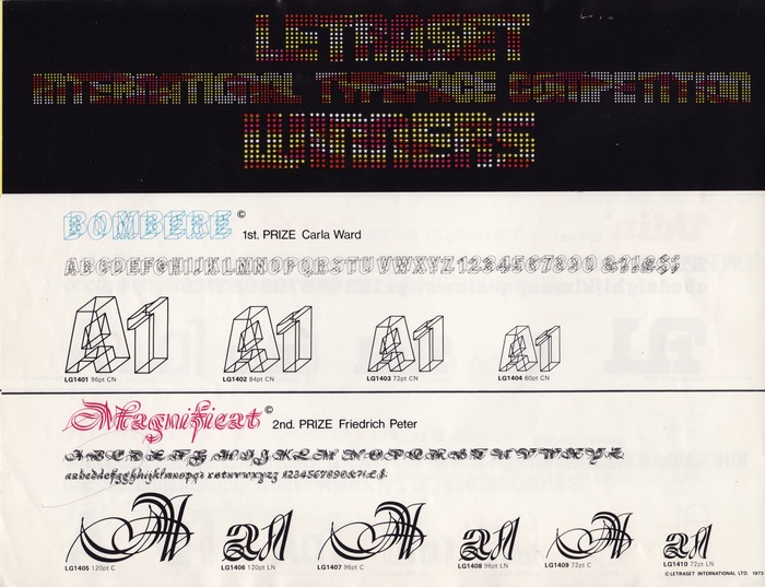18 New Type Faces – Letraset Letragraphica 2