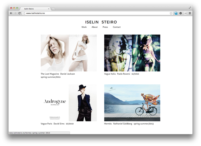 Iselin Steiro website 2