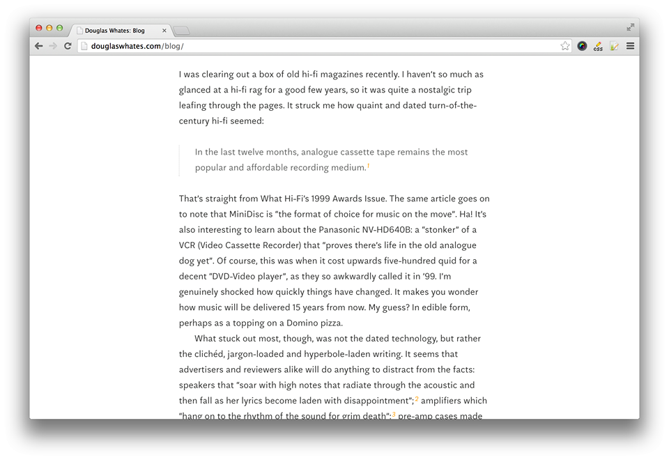 Douglas Whates website - Fonts In Use