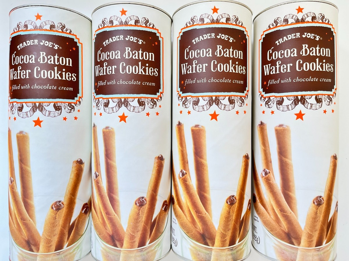 The secondary typeface for the Cocoa Baton Wafer Cookies is  Italic.