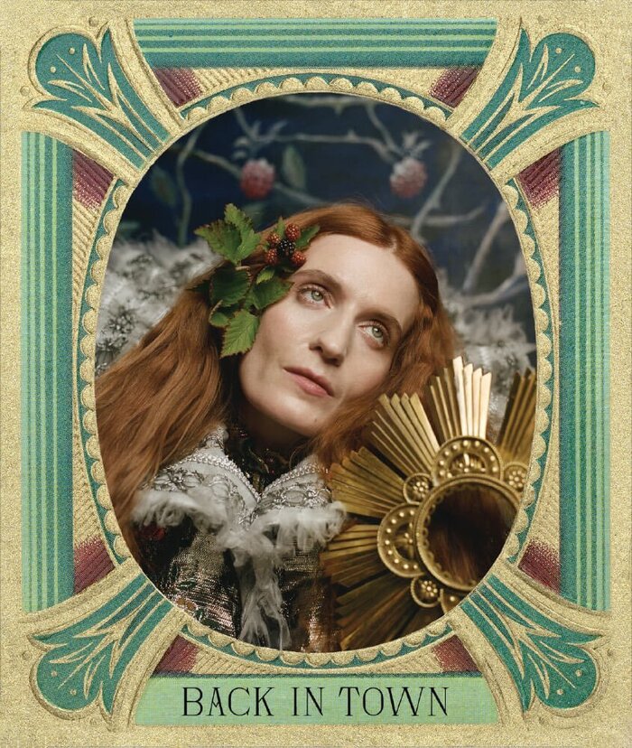 The album booklet art for the song “Back in Town” from Florence + The Machine’s album Dance Fever