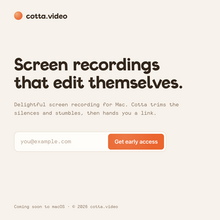 Cotta.video identity and landing page