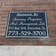 Seminary Properties and Management sign