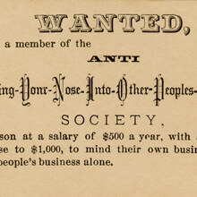 “Anti-Poking Your Nose Into Other People’s Business Society” acquaintance card