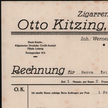 Otto Kitzing invoice