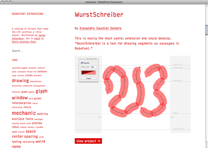 RoboFont Extensions website 3