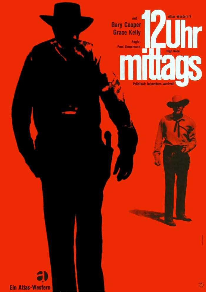 12 Uhr mittags (High Noon) movie poster, German rerelease and Atlas Film logo 2