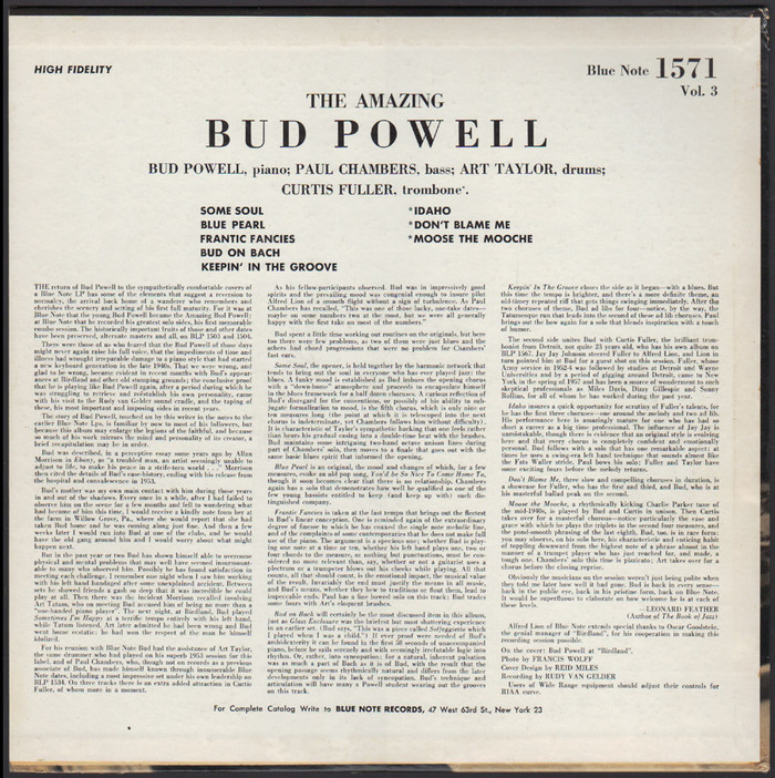 Bud! – The Amazing Bud Powell, Vol. 3 album art 2