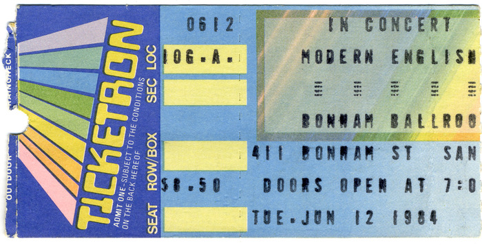 Modern English, San Antonio, TX, Jun. 12, 1984.