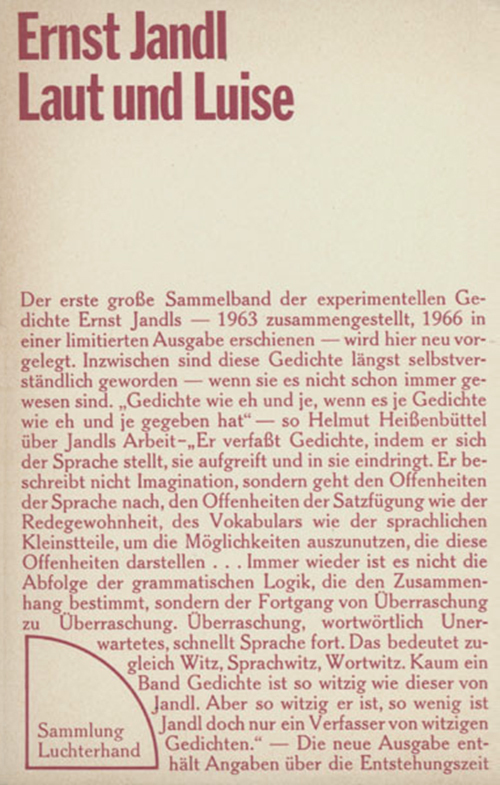 Ernst Jandl: Laut und Luise, 1971