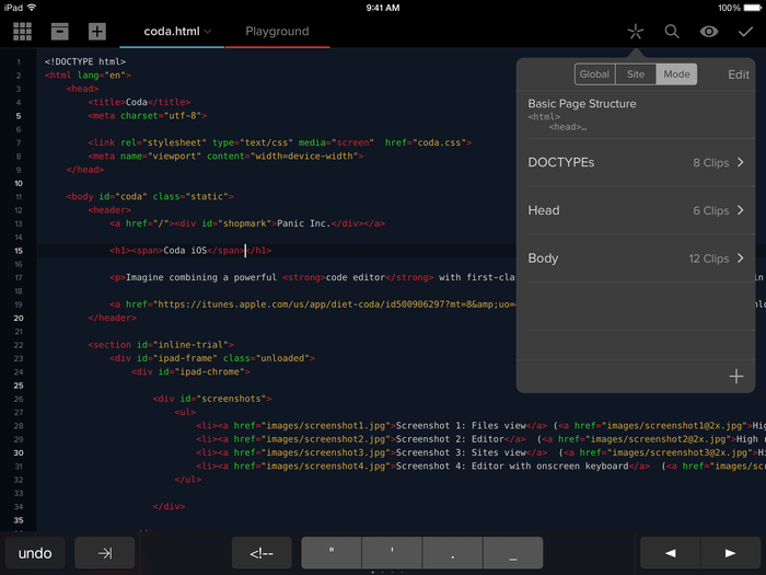 youtube coda text editor for apple