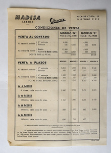 Madisa Lérida Vespa conditions of sale