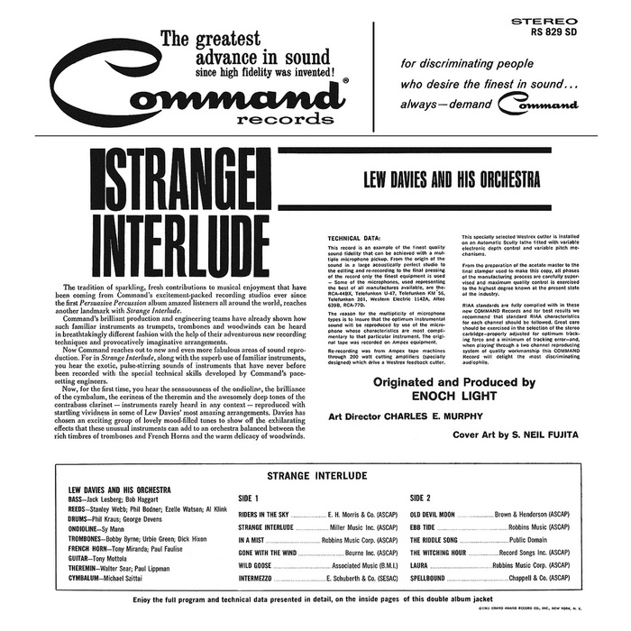 Lew Davies and His Orchestra – Strange Interlude album art 2