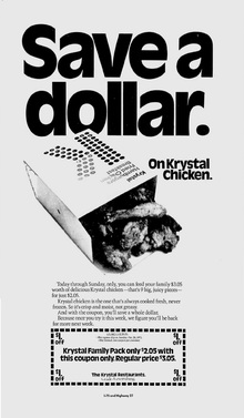 Krystal restaurants ads, 1973