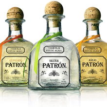 Patrón logo and bottles