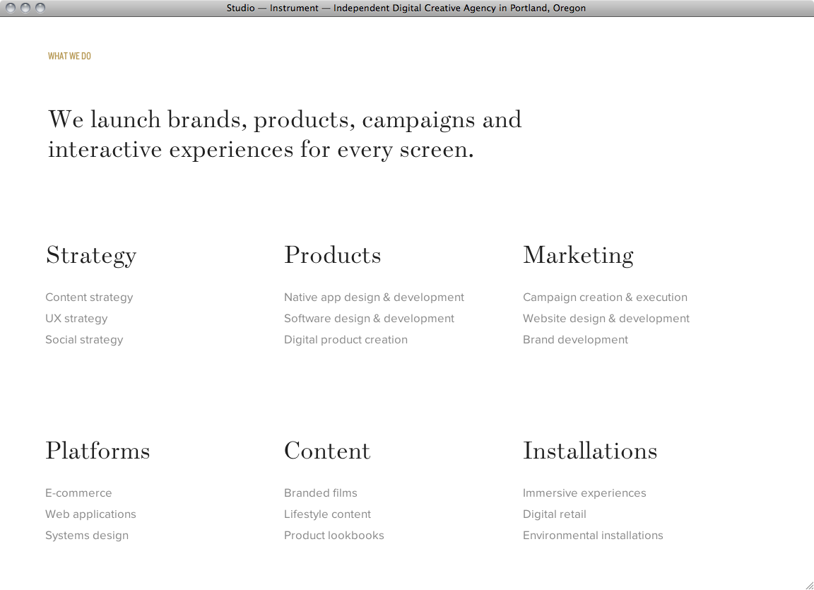 Instrument website - Fonts In Use