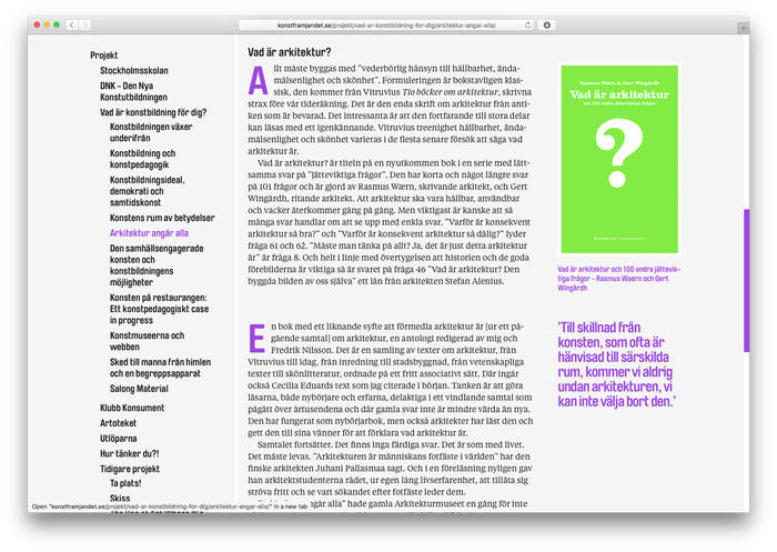 Long reads are made typographically diverse, using for example drop caps, and quotes and images seperated into the right column.