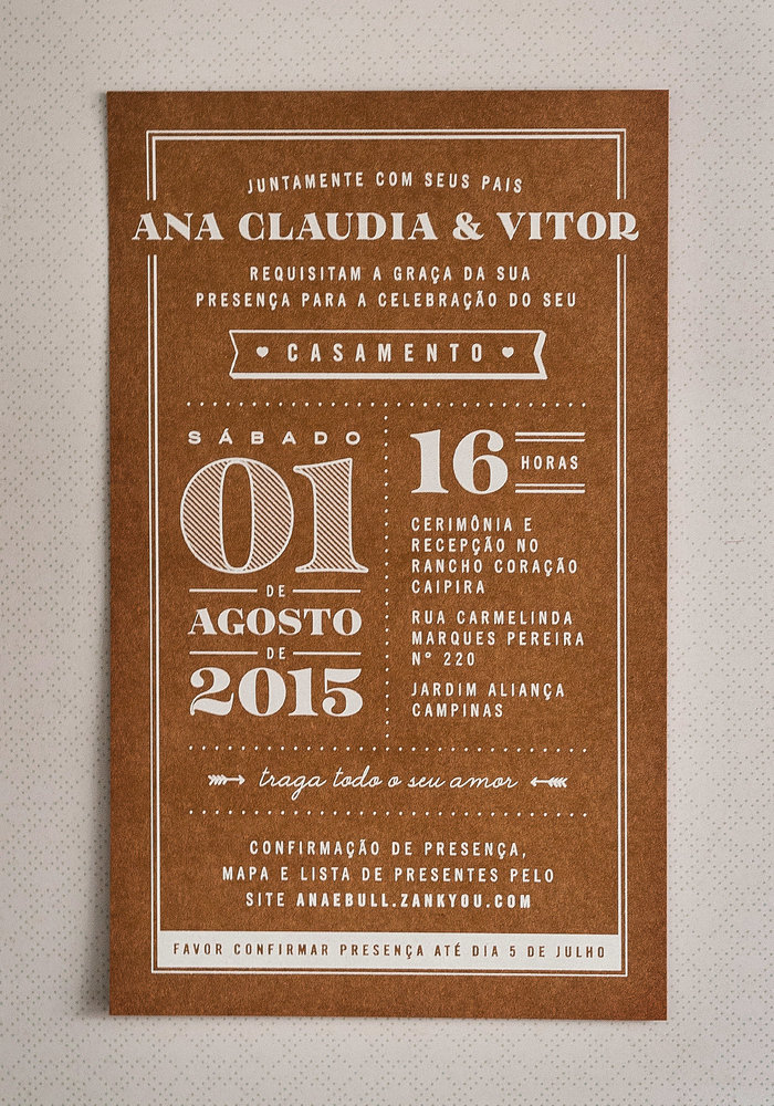 Ana Claudia & Vitor wedding invitation 1