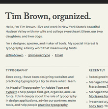 Tim Brown, organized.