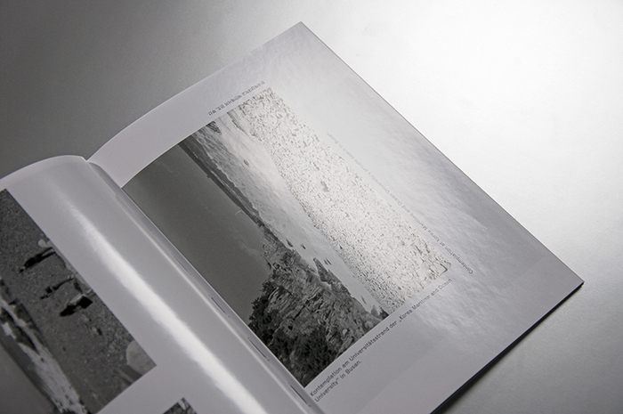 Close-up of duotone images in pantone black C and 8001 C in part 2 of the book