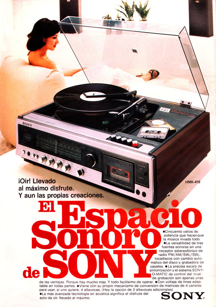 Ad for Sony MHK-419 stereo system