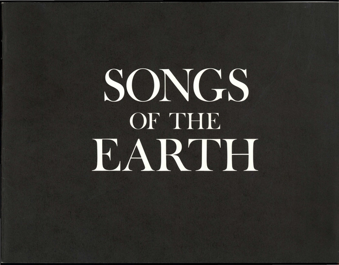 Songs of the earth / Roger Peters, 1975. Designer uncredited, likely Ross Ritchie.