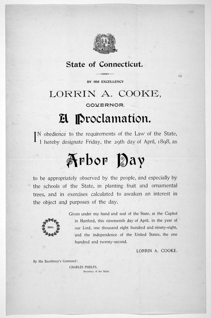 Connecticut Arbor Day Proclamation Fonts In Use