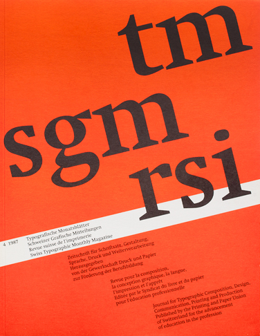 Typografische Monatsblätter, Nr. 4, 1987 2