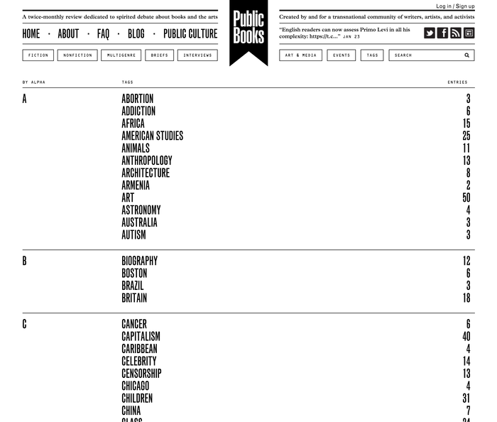 Tag index.