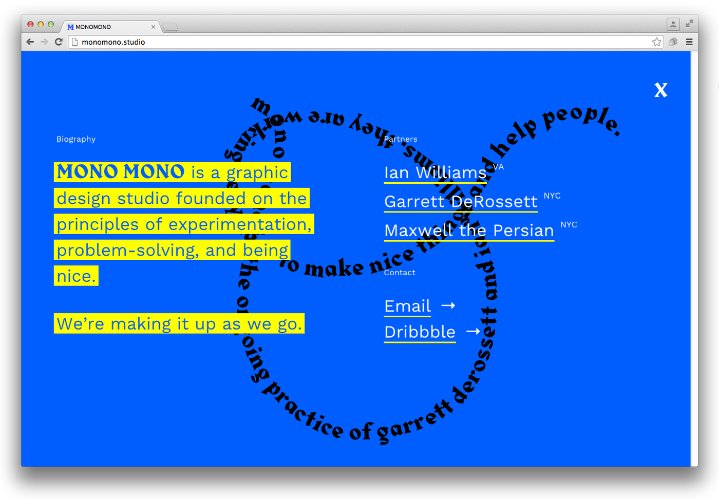 Mono Mono website - Fonts In Use